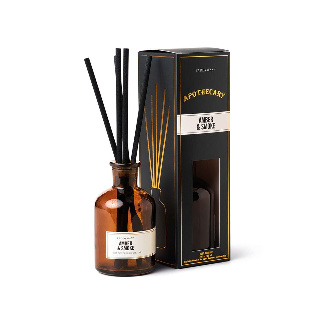 Κεχριμπάρι & Καπνός Reed Diffuser (88 mL) | Paddywax Apothecary - Ethra Essentials | Αιθέρια Έλαια & Αρωματοθεραπεία