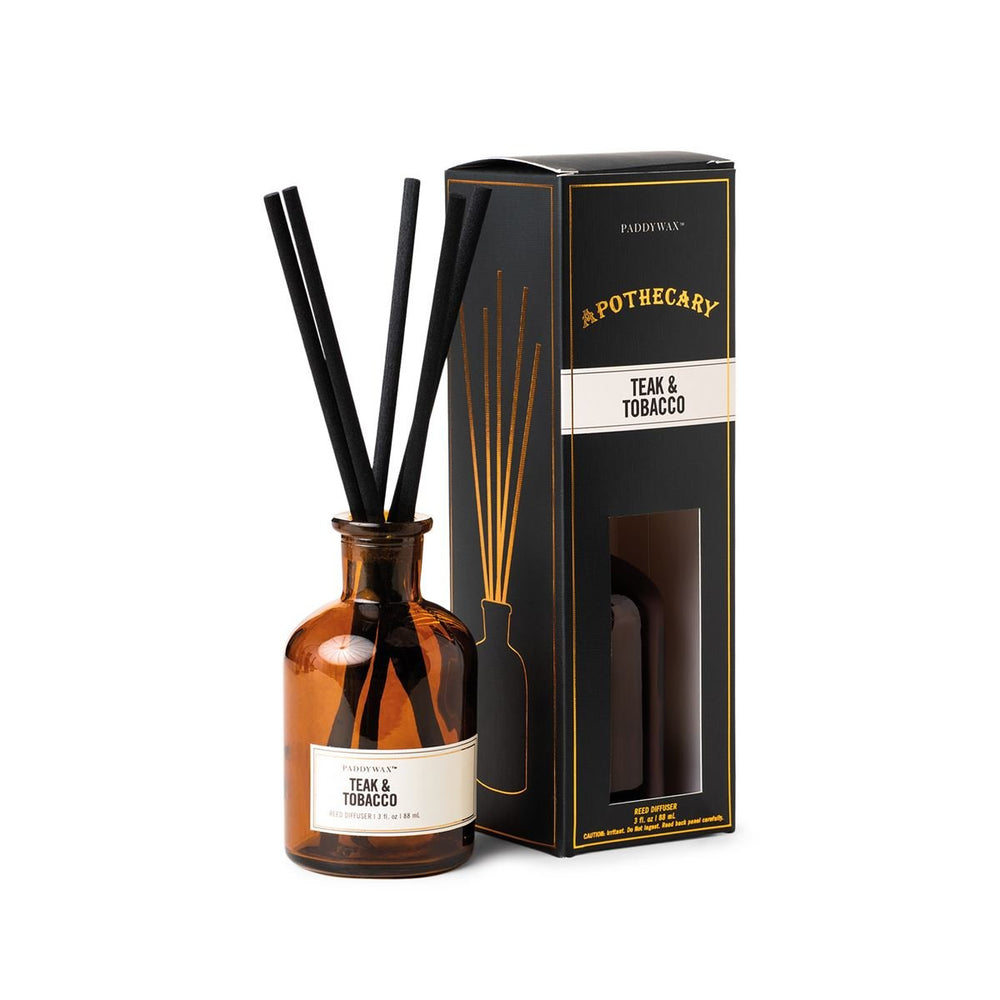 Teak & Ταμπάκο Reed Diffuser (88 mL) | Paddywax Apothecary - Ethra Essentials | Αιθέρια Έλαια & Αρωματοθεραπεία